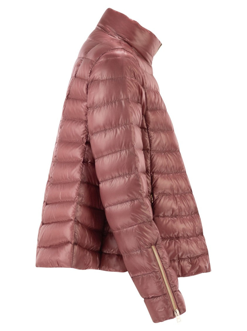 Herno Ultra-Light Satin Down Jacket With Flared Back