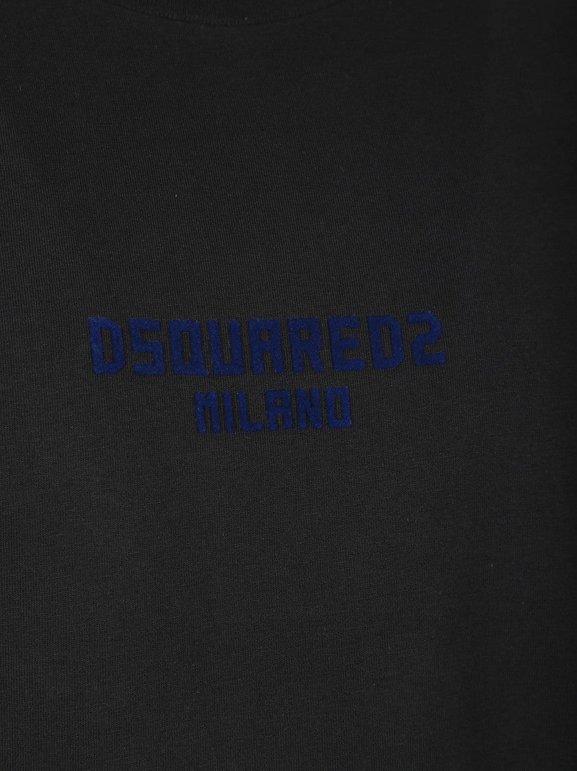 Dsquared2 Relaxed-Fit Cotton T-Shirt With Bold Logo Embroidery