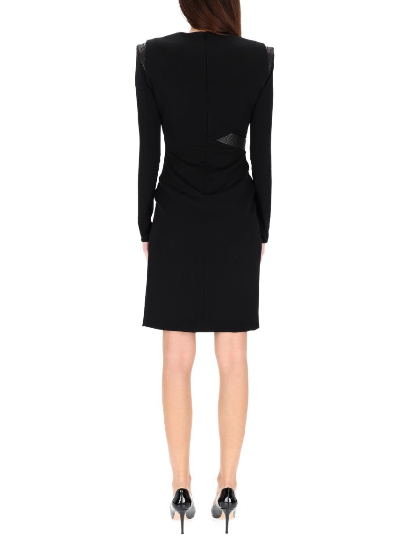 Versace V-Neck Contrasting Waist Mini Dress