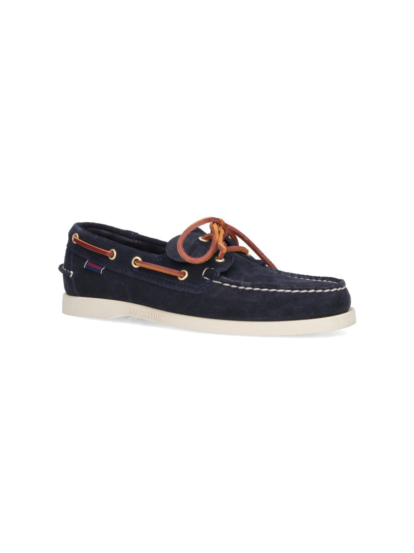 Sebago Navy Suede Leather Accent Moccasin Loafers