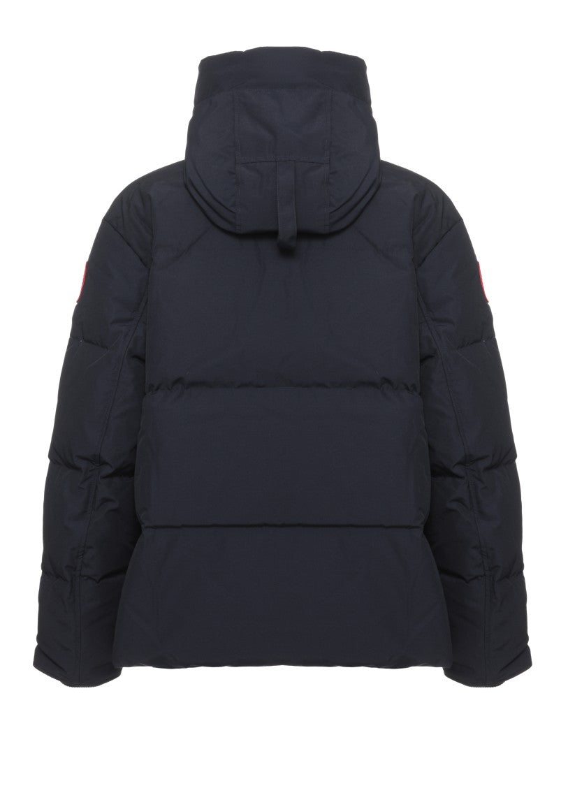 Canada Goose Blue Padded Parka With High Neck And Fleece-Lined Pockets