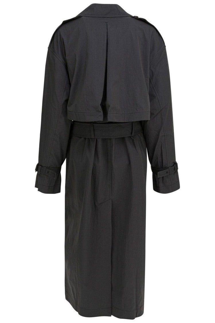 Totême Double-Breasted Black Trench Coat