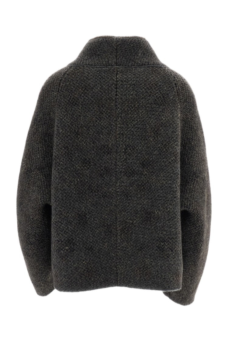 Boboutic Reversible Wool-Blend High Collar Knit Jacket