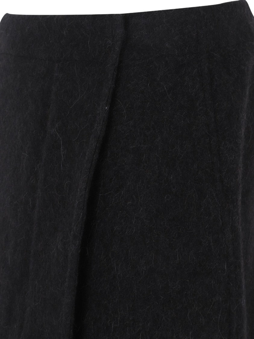Lemaire Wrapover Skirt With Textured Wool-Polyester Blend