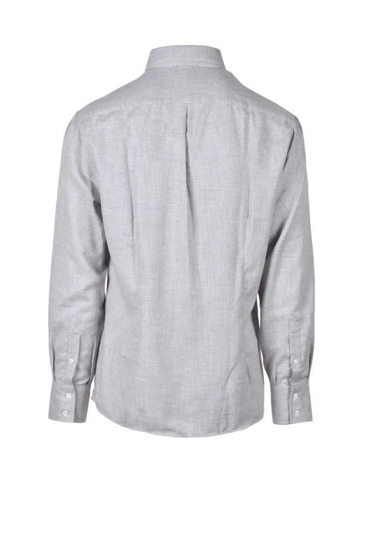 Brunello Cucinelli Cotton Cashmere Shirt - Light Grey