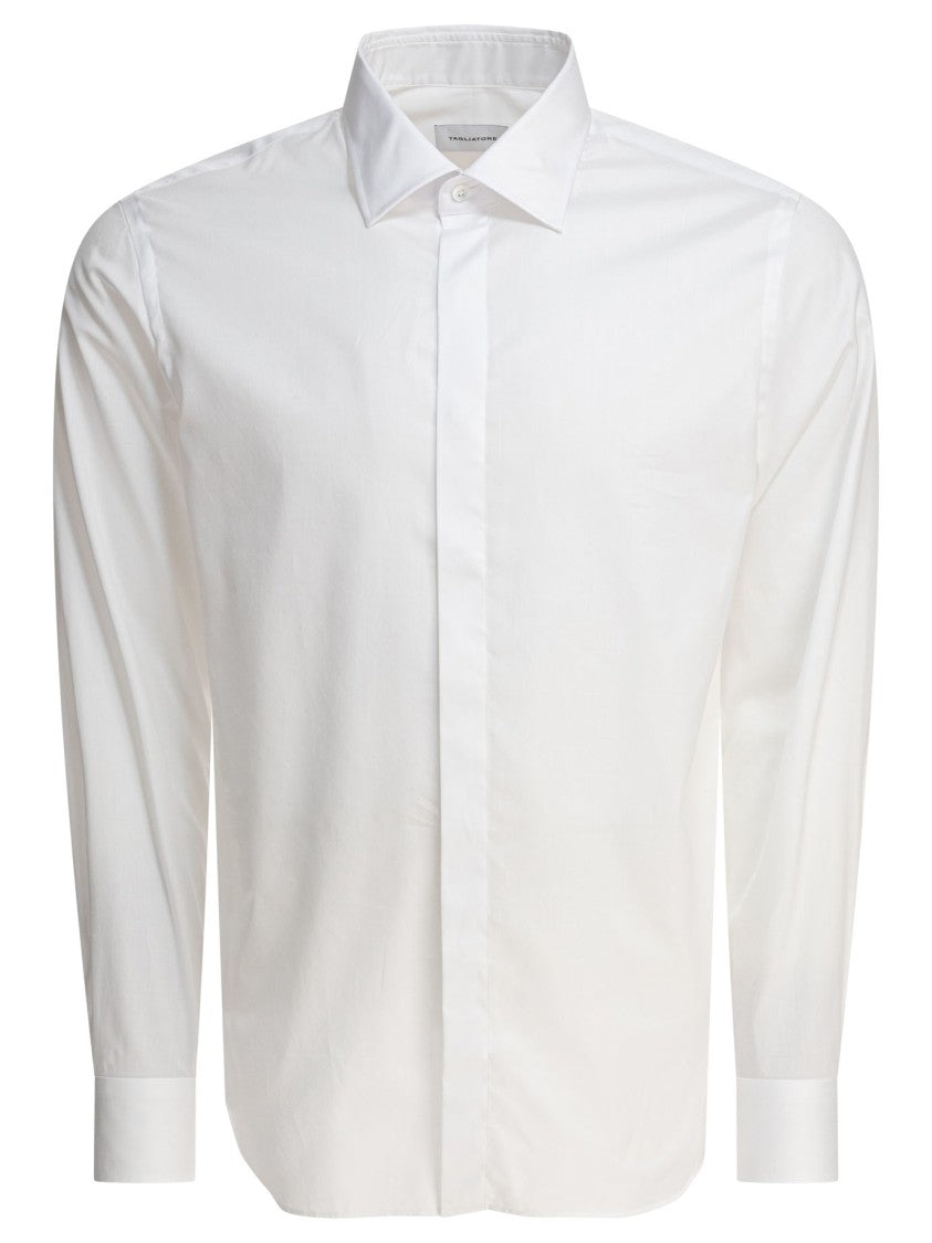 Tagliatore Classic Fit White Cotton Shirt