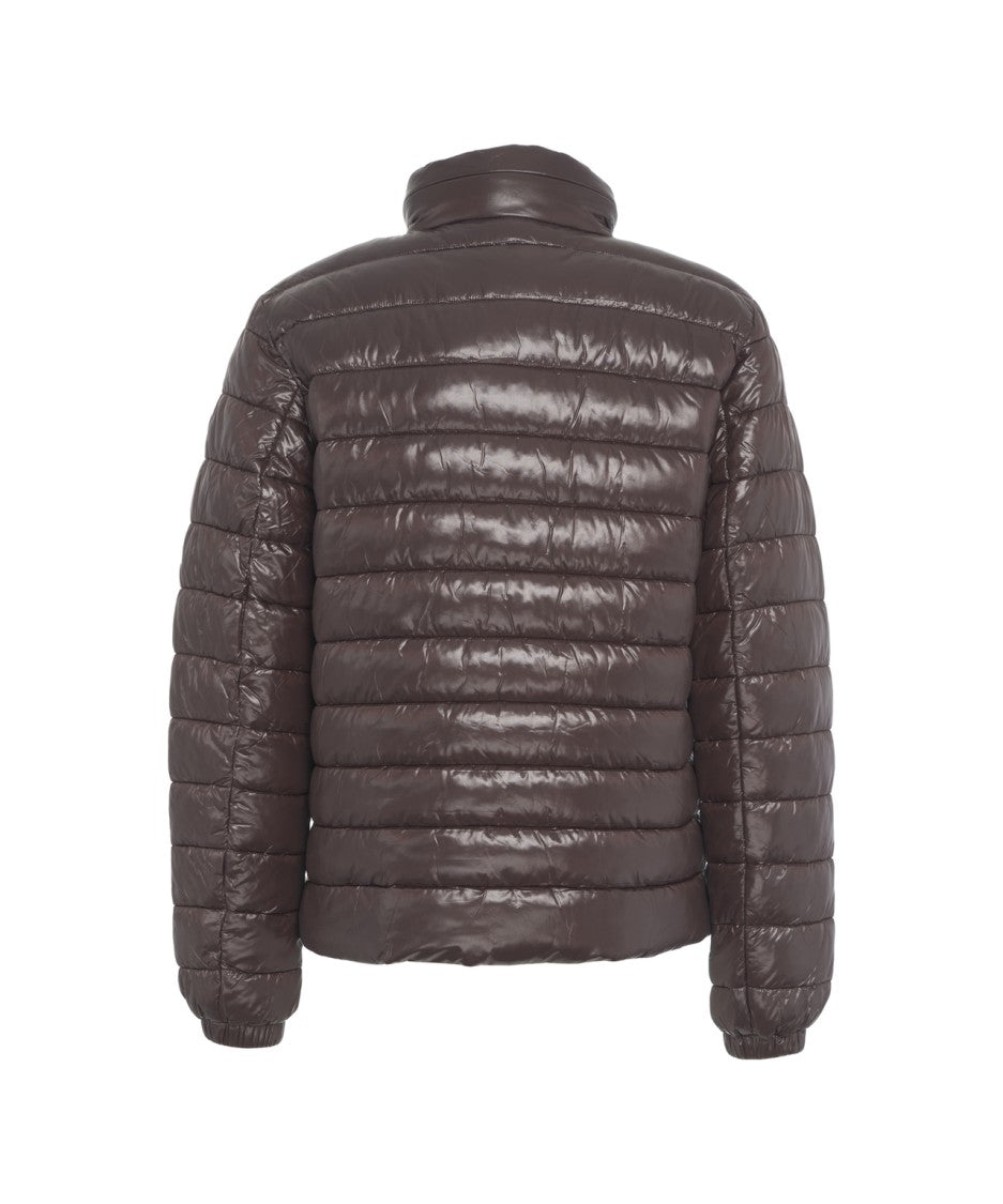 Save The Duck Quilted Brown Jacket With Plumtech Padding