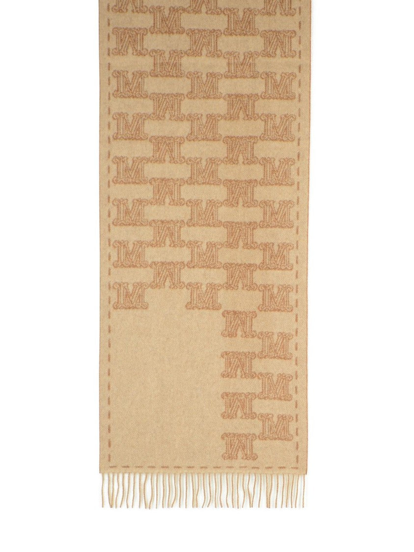 Max Mara 'Wsteddyc' Beige Jacquard Cachemire Stole