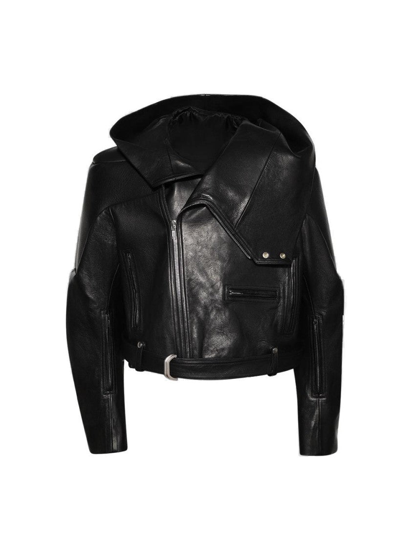 Rick Owens Cropped Hooded Stooges Jacket Black