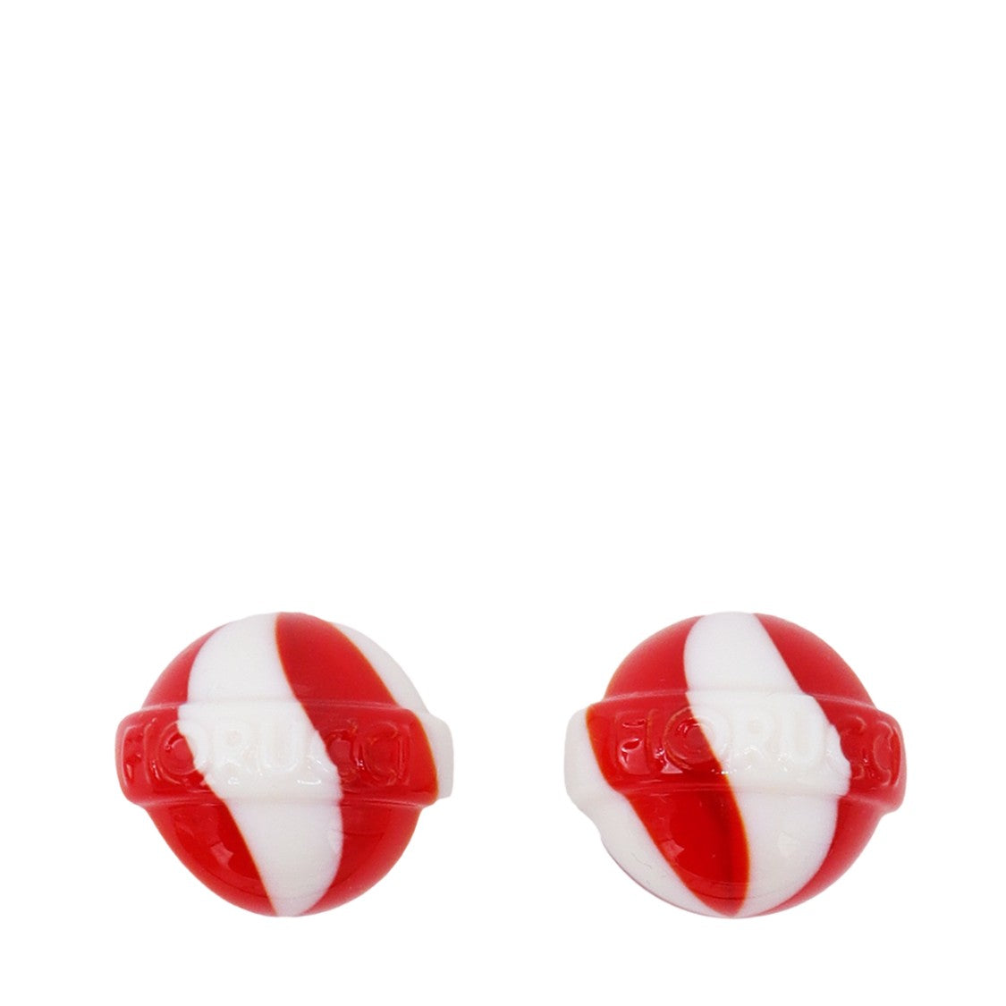 Fiorucci Round Clip-On Earrings With Candy-Striped Design