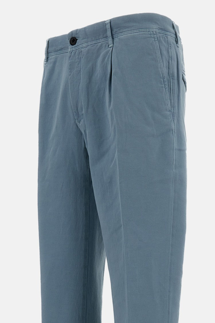Incotex Light Blue Trousers With Tapered Fit