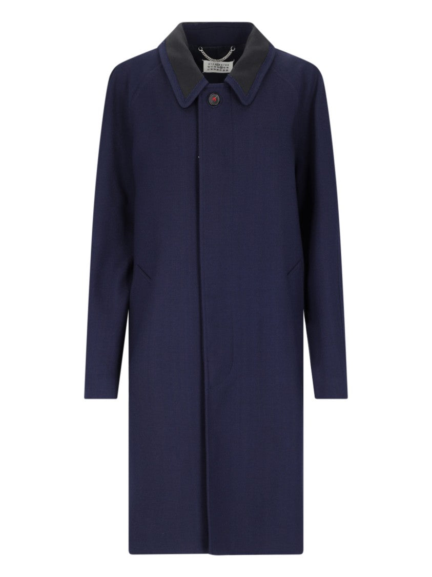 Maison Margiela Blue Wool Viscose Coat