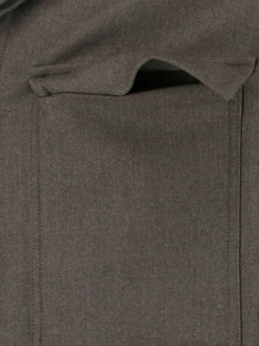 Cruna Structured Wool Shirt Jacket With Classic Collar And Chest Pockets