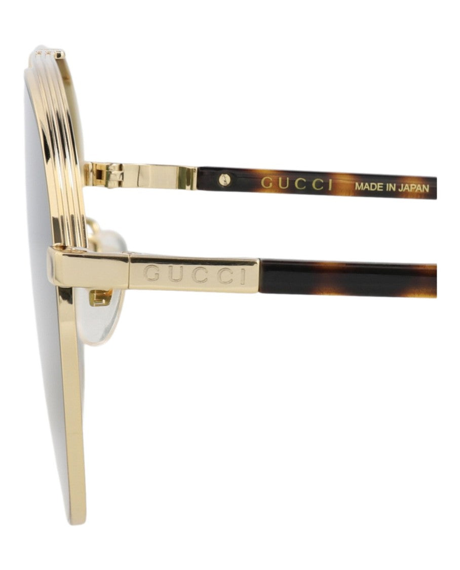 Gucci Aviator-Frame Metal Sunglasses