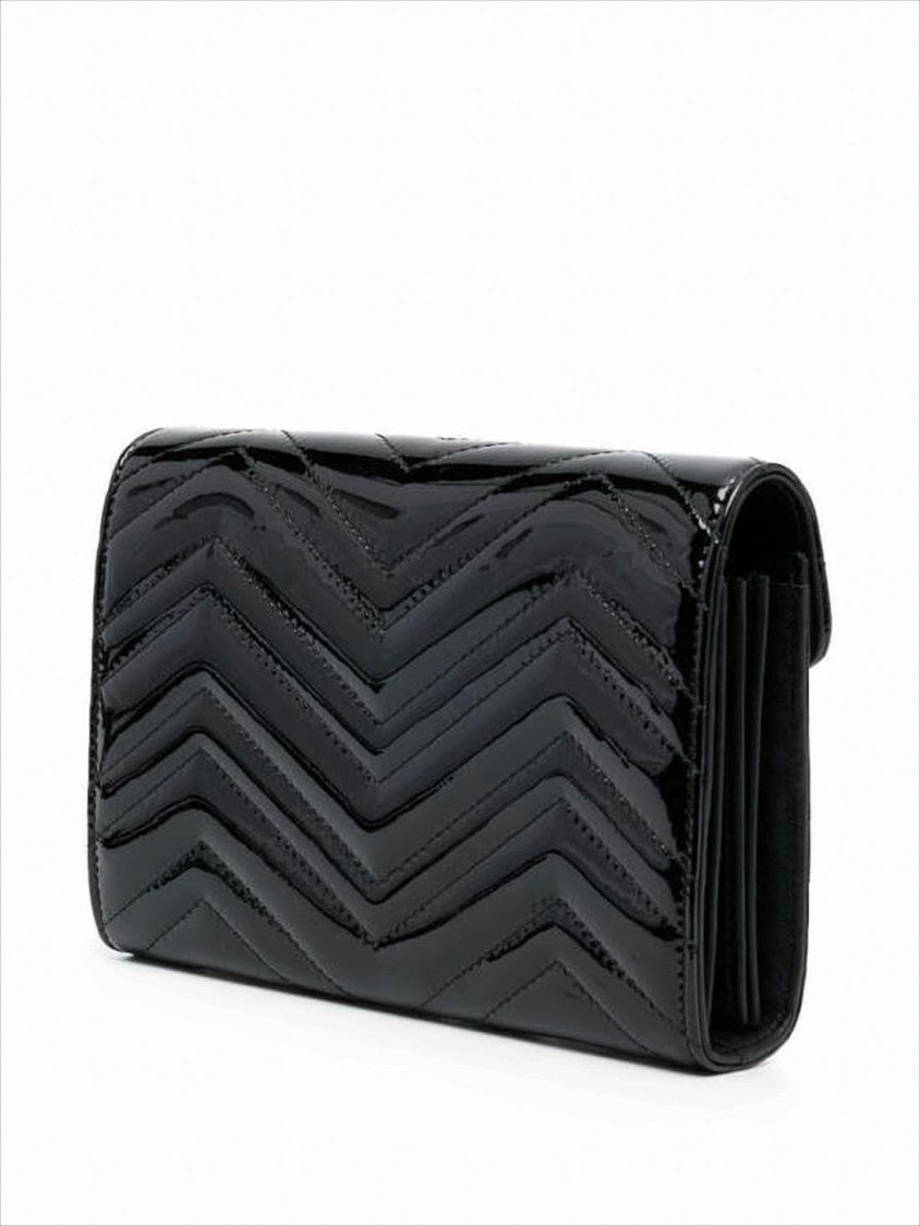 Gucci Chevron Quilted Patent Leather Shoulder Bag