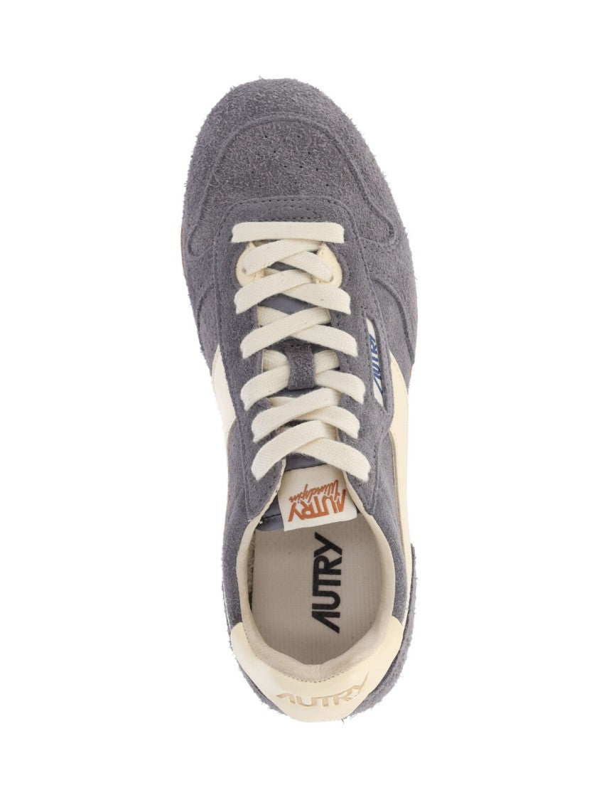 Autry Low-Top Grey Suede Sneakers With Contrast Detailing
