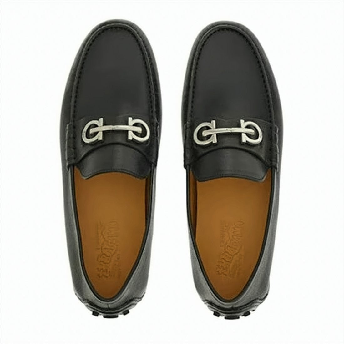 Salvatore Ferragamo Leather Loafers With Polished Metal Bit Detail