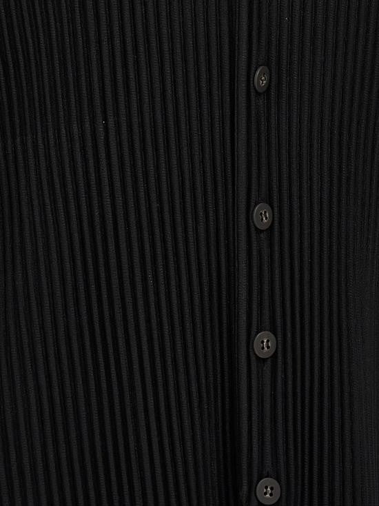 Homme Plissé Issey Miyake Deep V-Neck Pleated Vest With Button-Down Front
