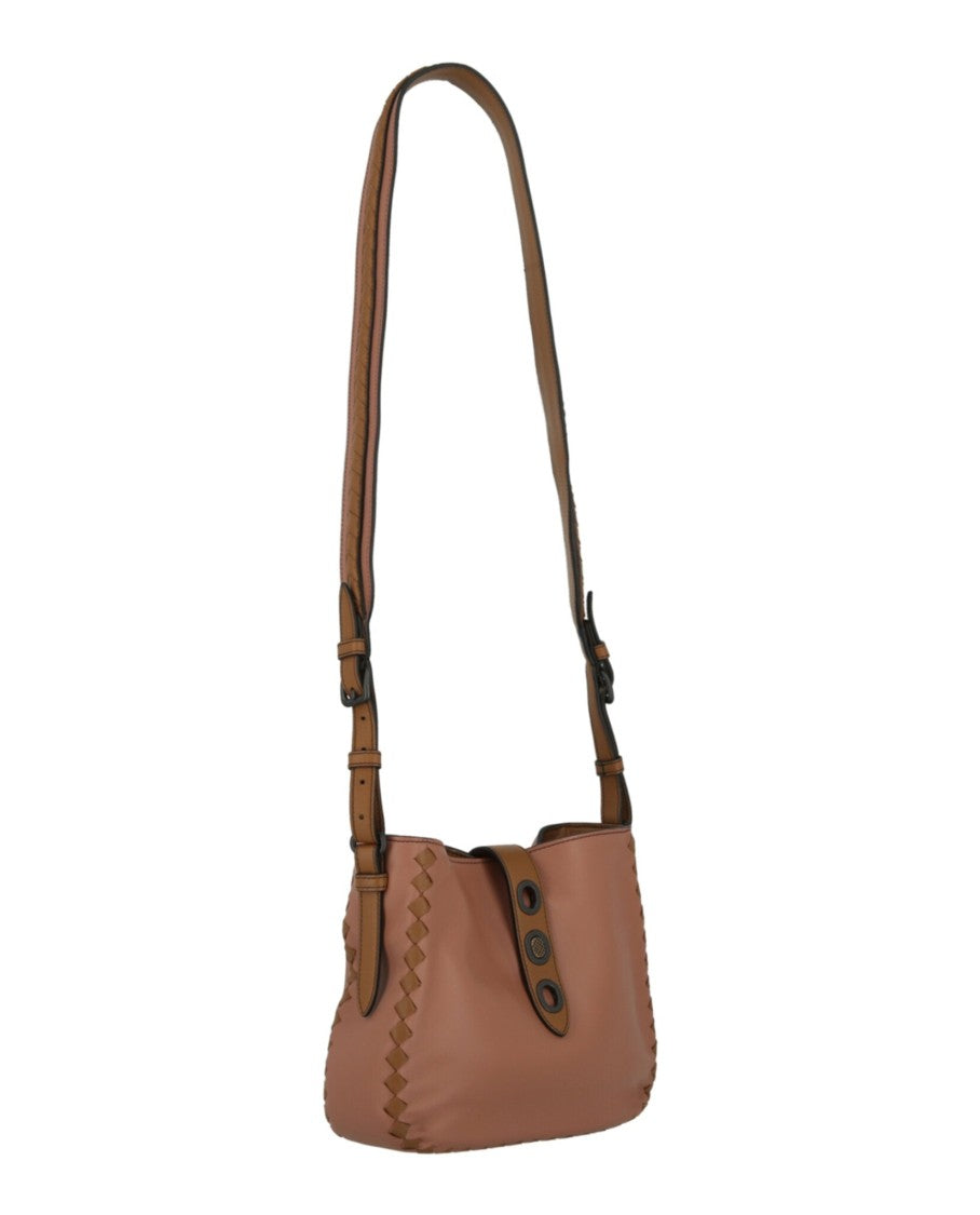 Bottega Veneta Two-Tone Lambskin Woven Shoulder Bag