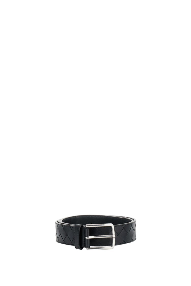 Bottega Veneta Intrecciato Pattern Calfskin Leather Belt