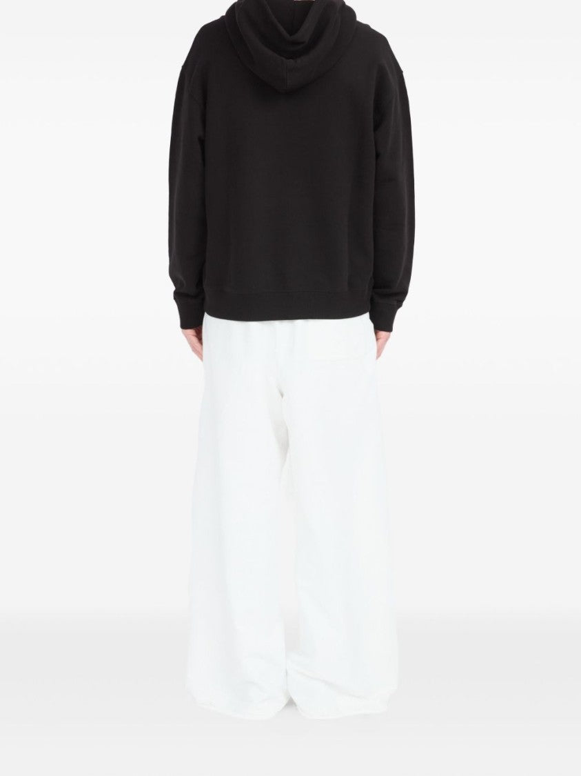 Mm6 By Maison Margiela Black Front Pouch Logo Hoodie