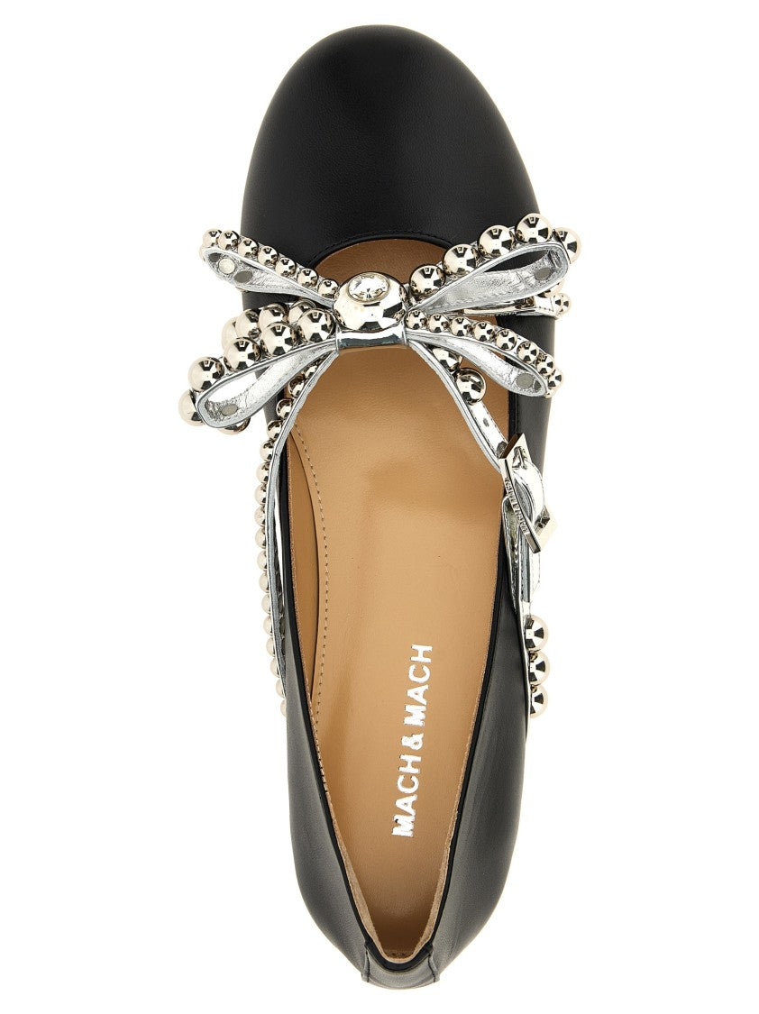 Mach & Mach Crystal Studs' Ballet Flats