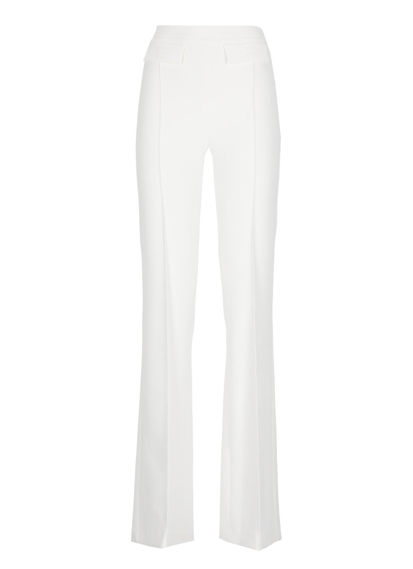 Elisabetta Franchi Ivory Pants With Logoed Pants