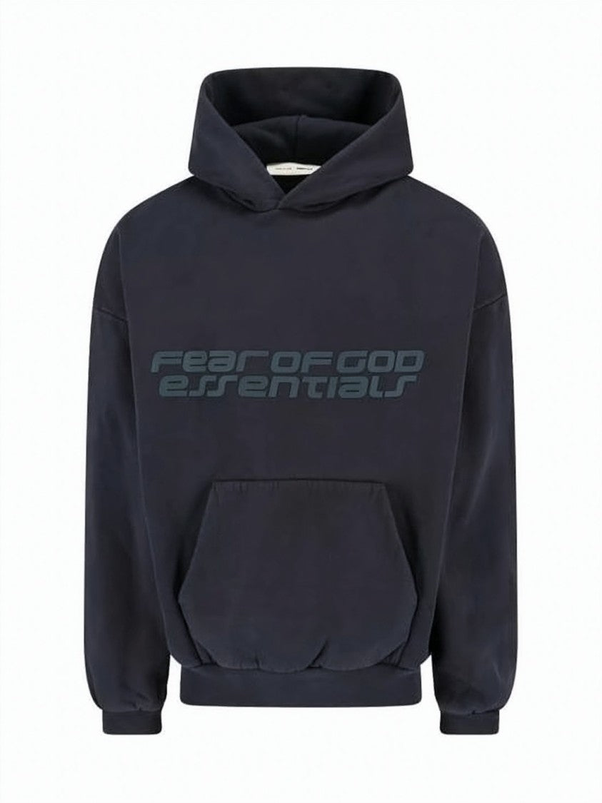 Fear Of God Relaxed Fit Black Hoodie With Graphic Detailing
