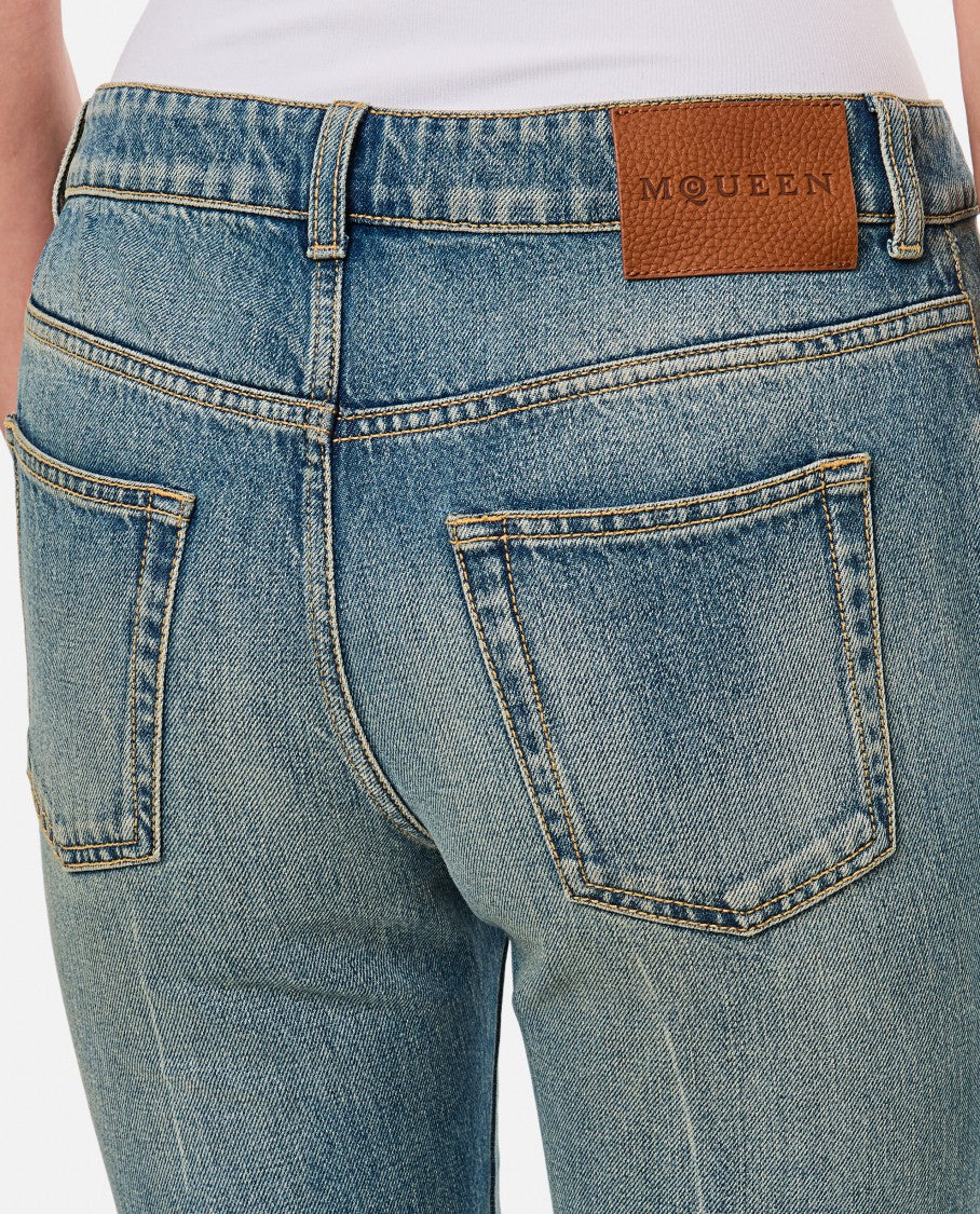 Alexander Mcqueen Blue Flared Leg Jeans