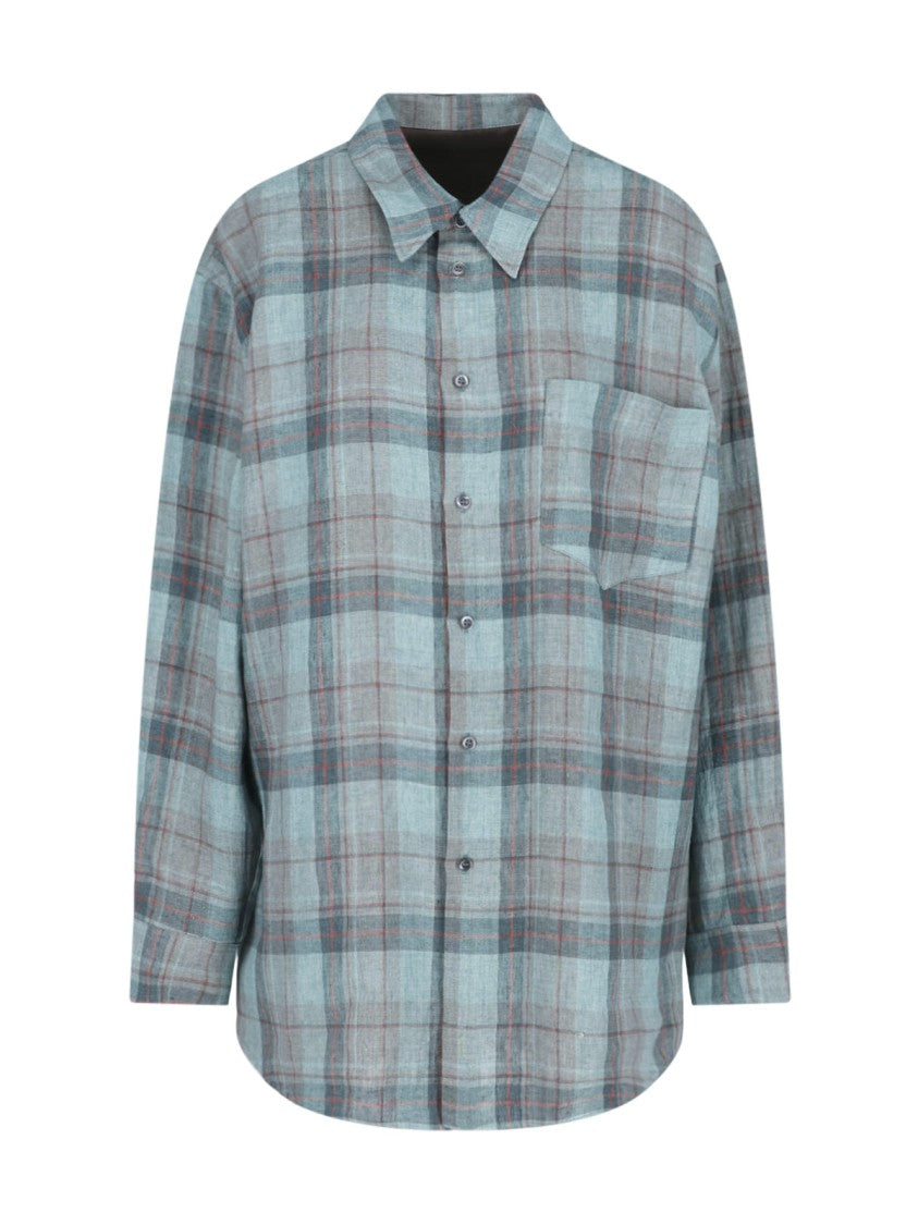 Magliano Blue Plaid Relaxed Fit Button-Down Shirt