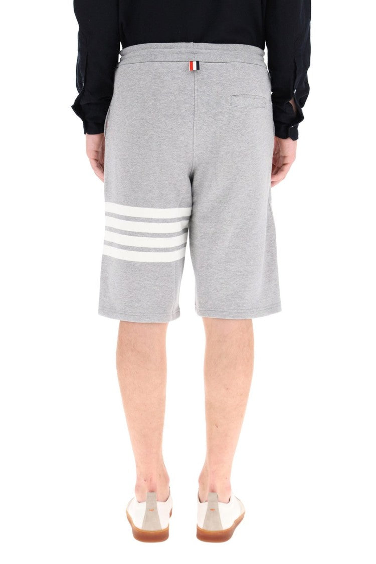 Thom Browne Tailored Grey Cotton Shorts With Practical Pockets