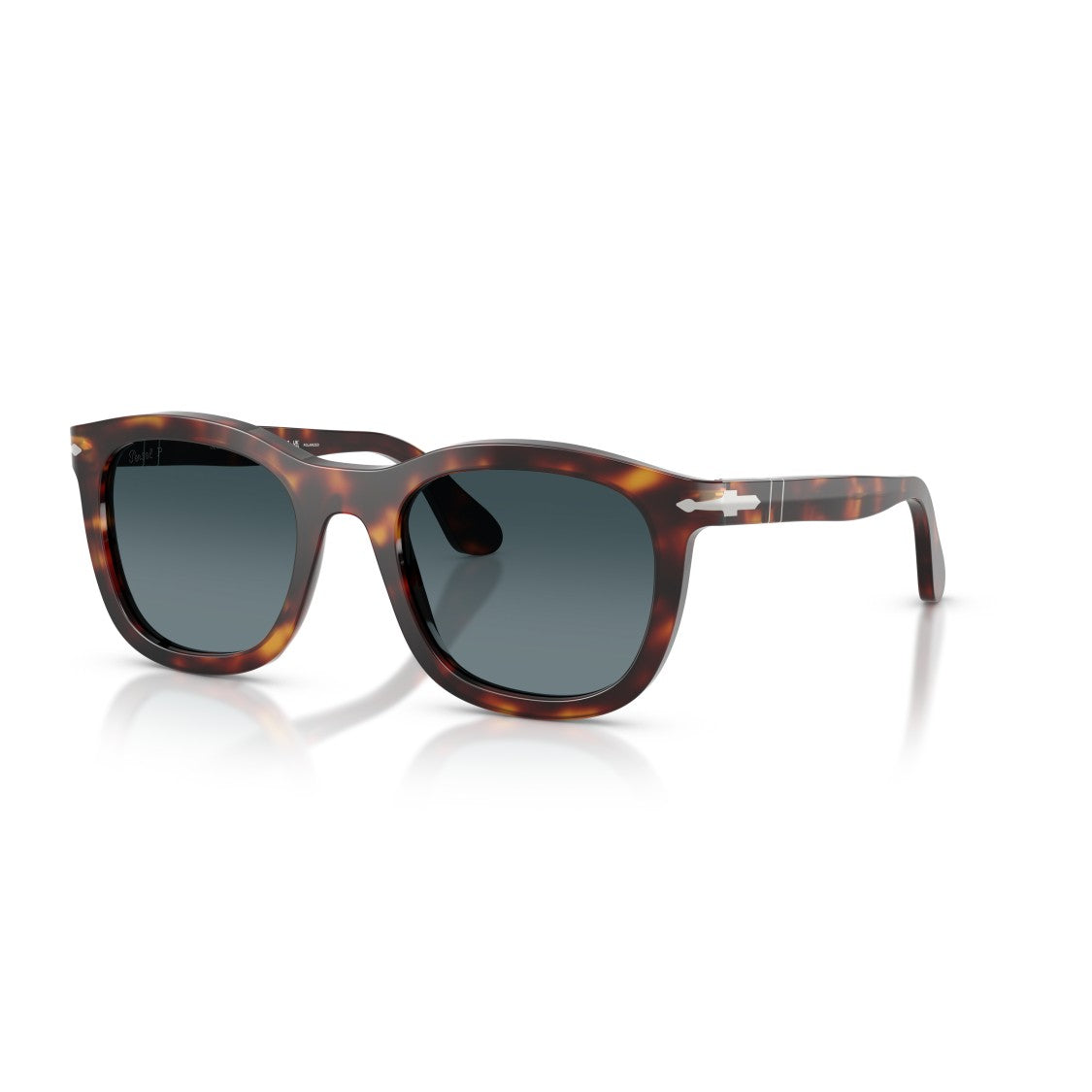 Persol 0Po3395s Tortoiseshell Square Frame Sunglasses With Refined Metallic Detail