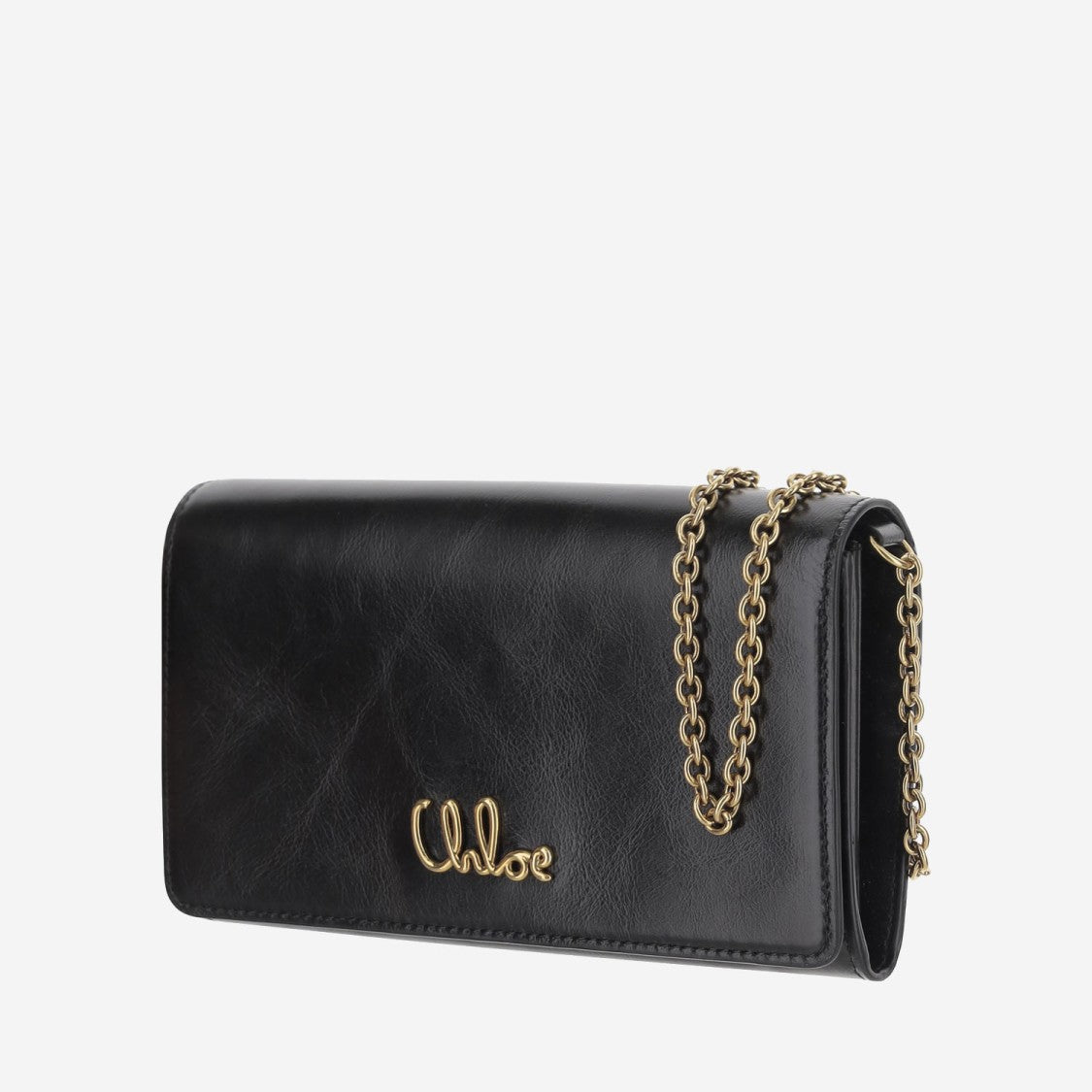 Chloé Logo Shoulder Bag With Chain Detail And Magnetic Closure