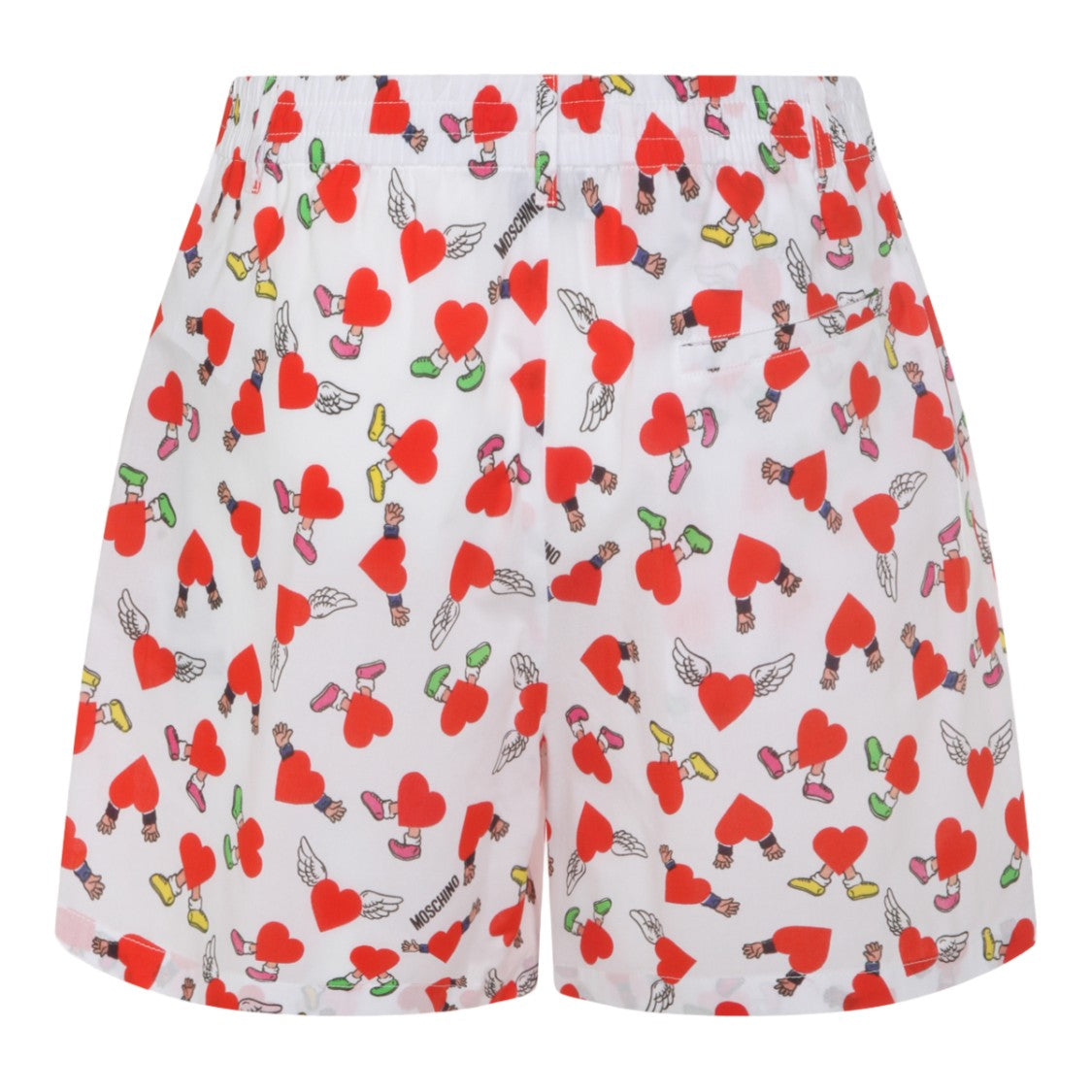 Moschino White Shorts With Playful Heart