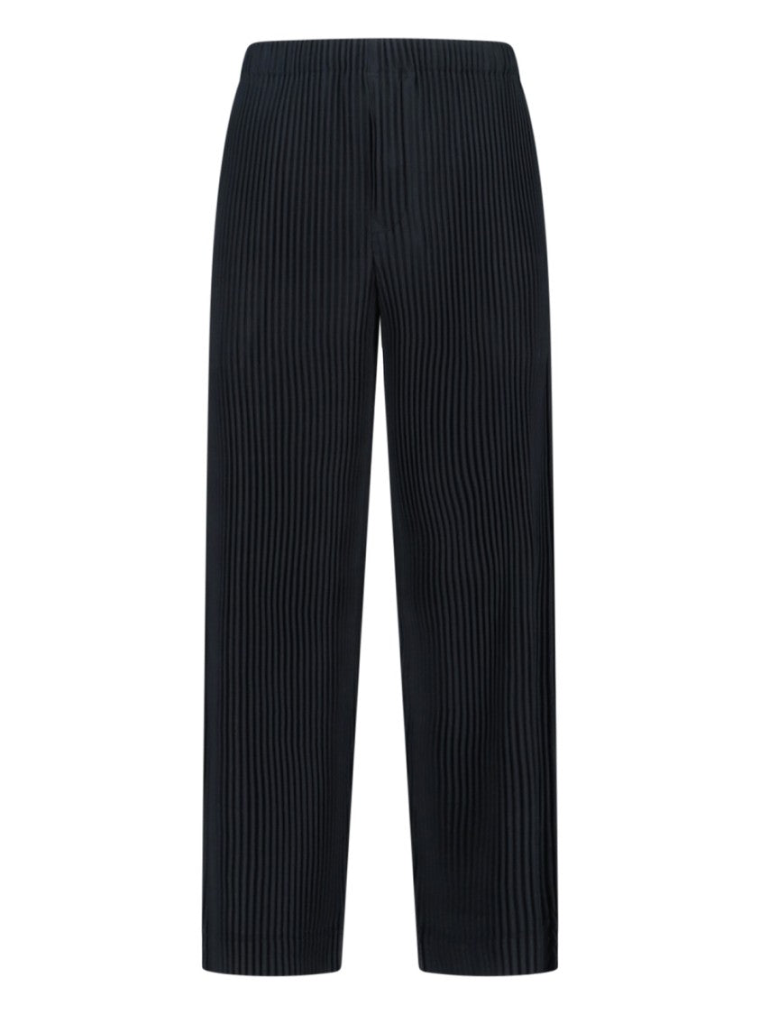 Homme Plissé Issey Miyake Tailored Black Trousers With Minimalist Design