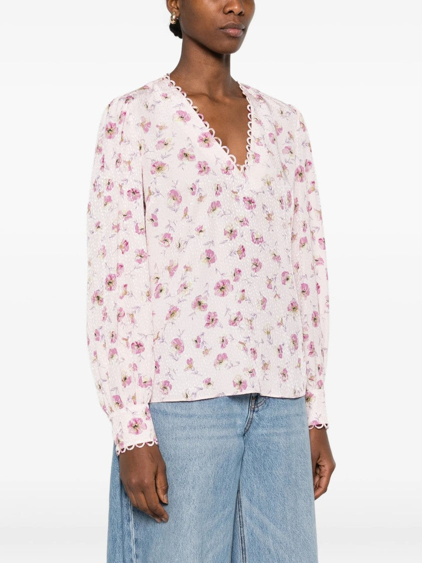 Twin-Set Blusa Stampa Fiore Lightweight Viscose Top