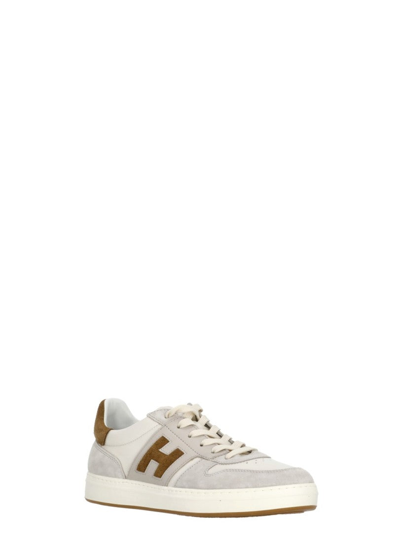 Hogan Ivory H-Tv Suede Inserts Sneakers