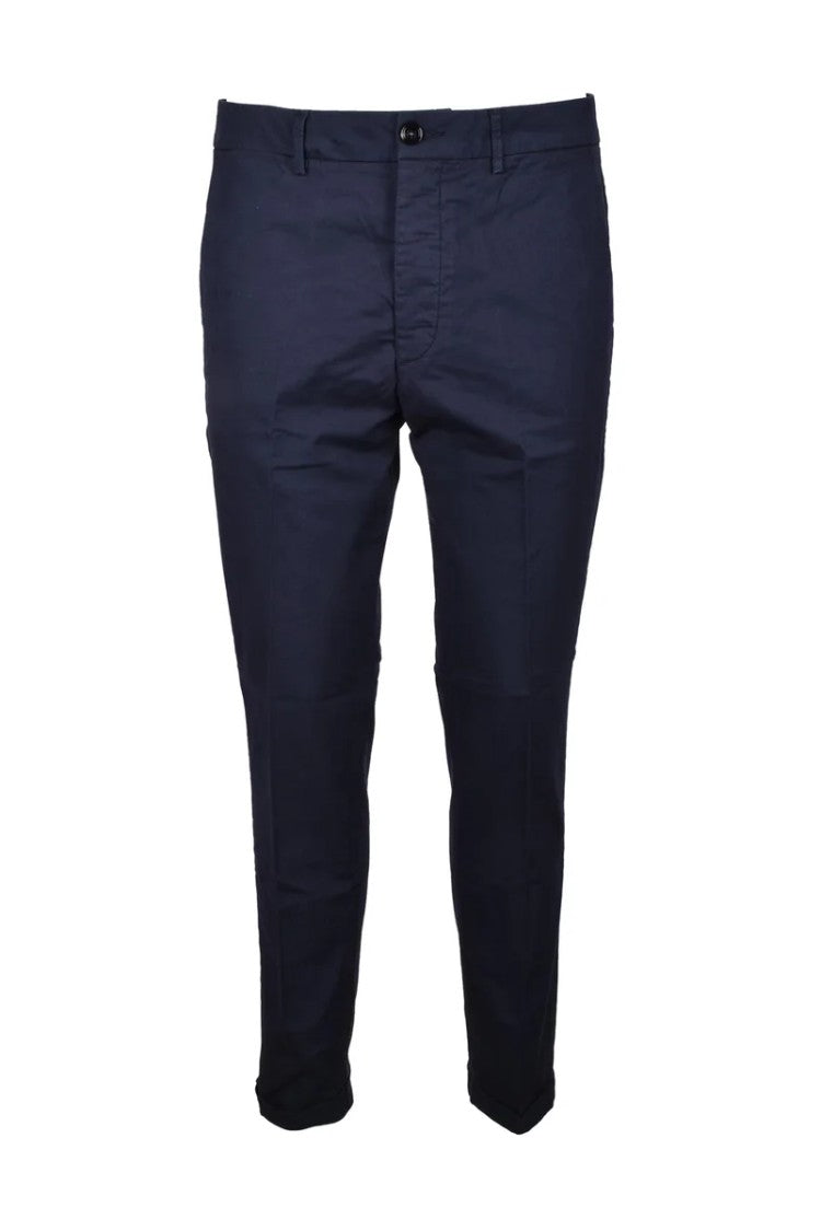 True Nyc Blue Stretch Cotton Pants