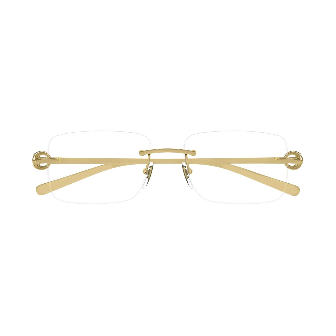 Gucci Rimless Rectangular Eyeglasses With Polished Gold-Tone Accents