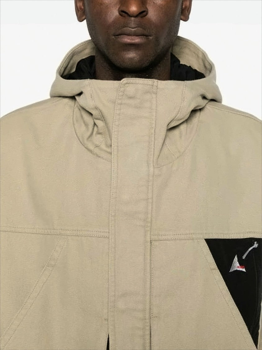 Roa Cropped Hooded Jacket With Triangular Patch Detail