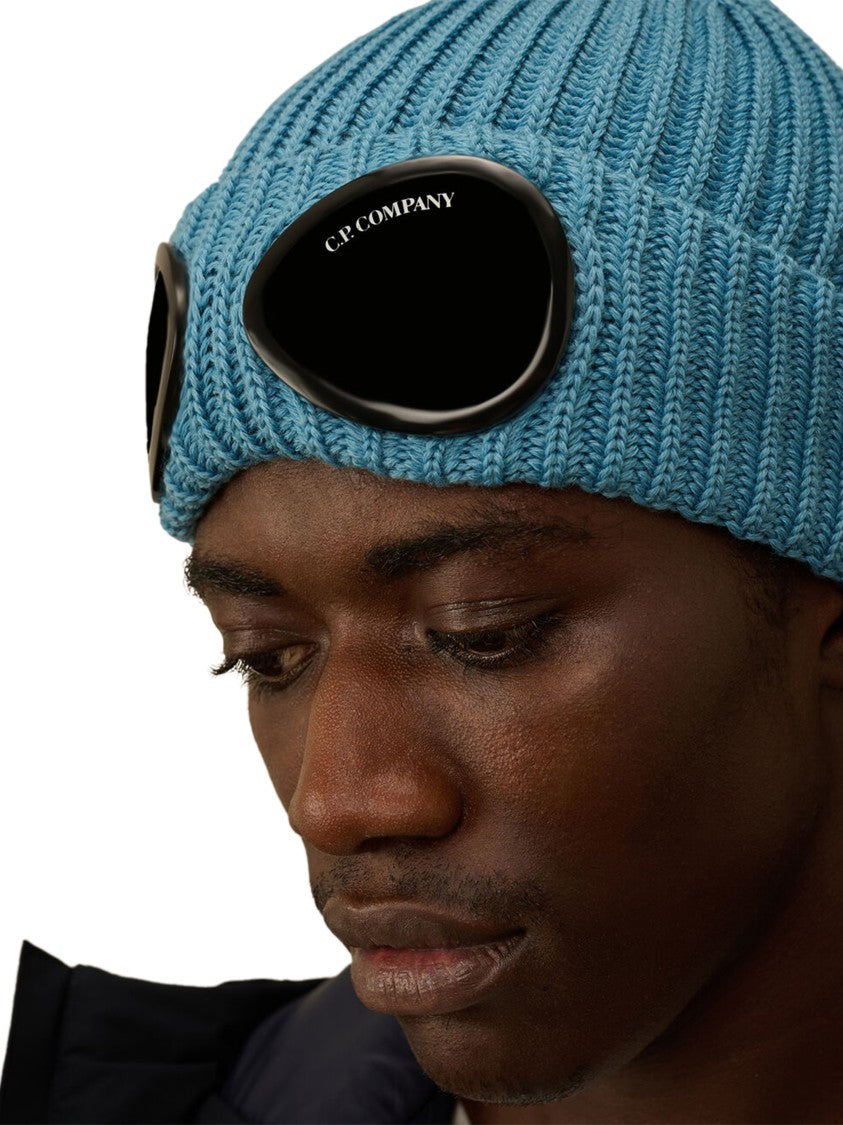 C.P. Company Ribbed Knit Cap With Integrated Glossy Goggles