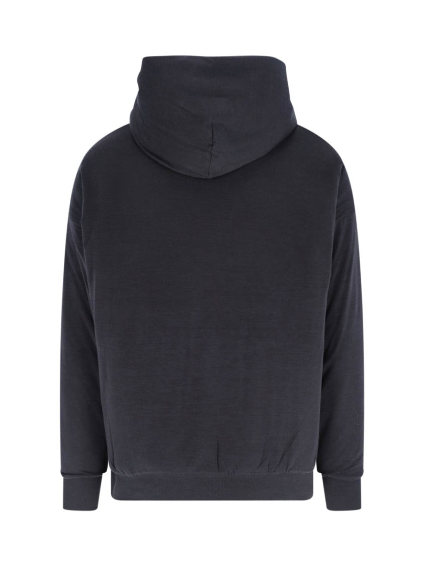 Y-3 Relaxed-Fit Black Hoodie Sweater With Tonal Logo