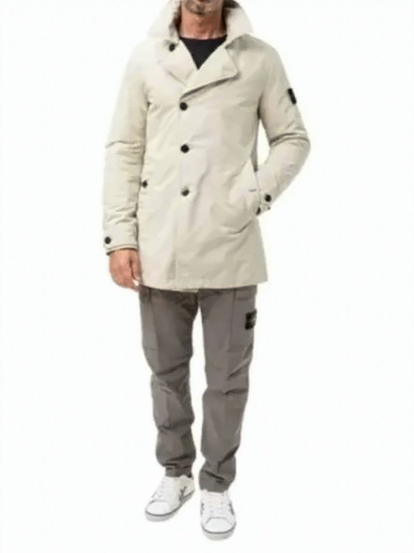 Stone Island Double-Breasted Jacket With Structured Collar