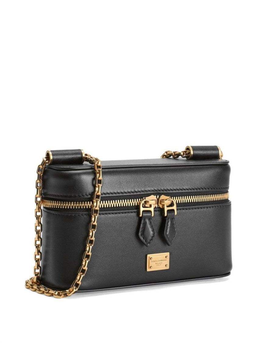 Dolce & Gabbana Crossbody Bag In Black Plongè Calf Leather
