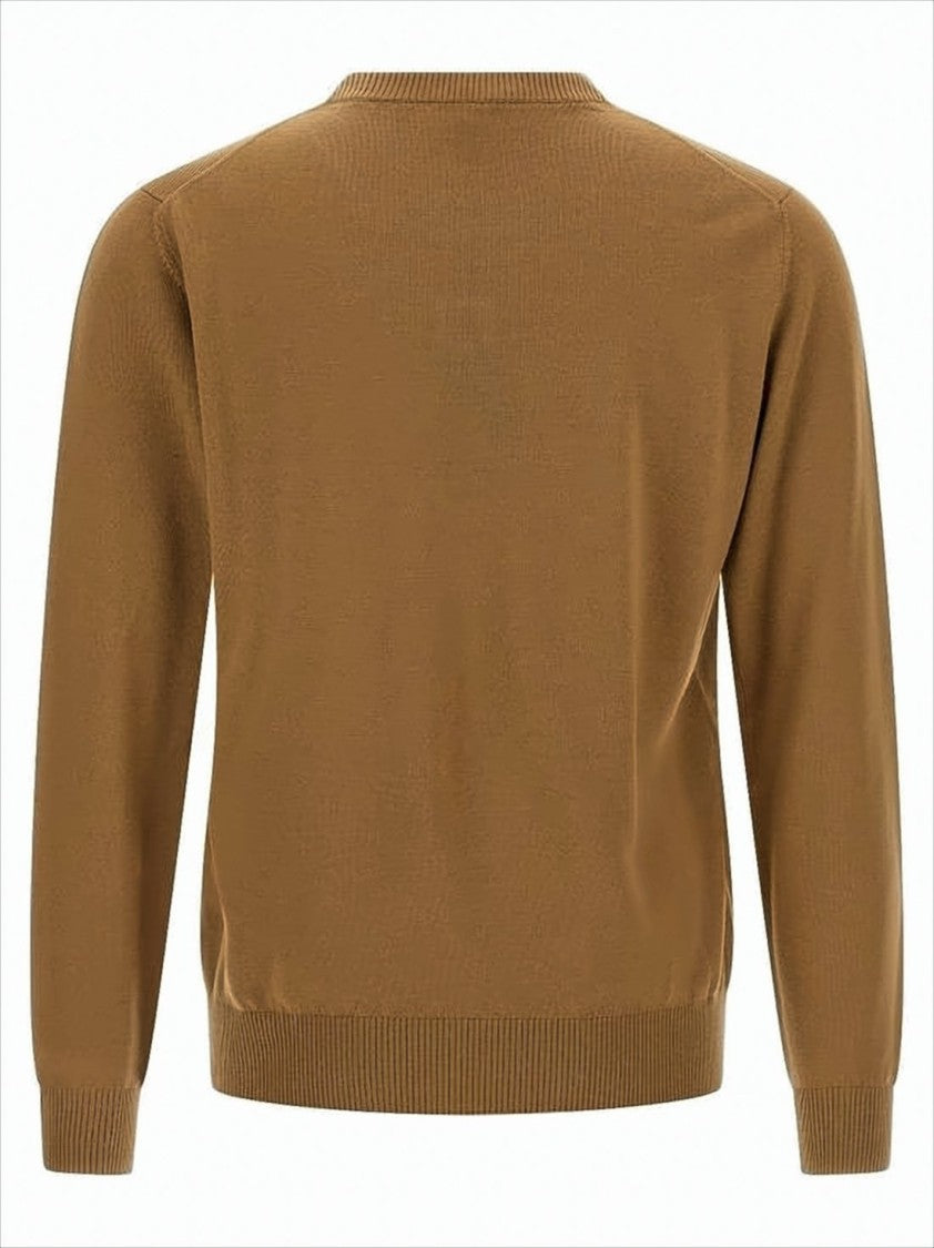 Fendi Brown Knit Sweater With Ribbed Cuffs