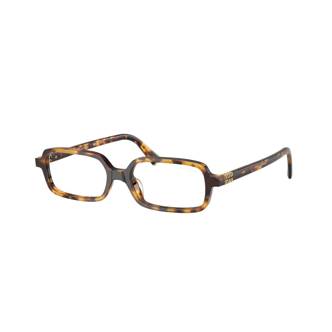 Miu Miu 0Mu 11Zs Rectangular Tortoiseshell Acetate Eyeglasses