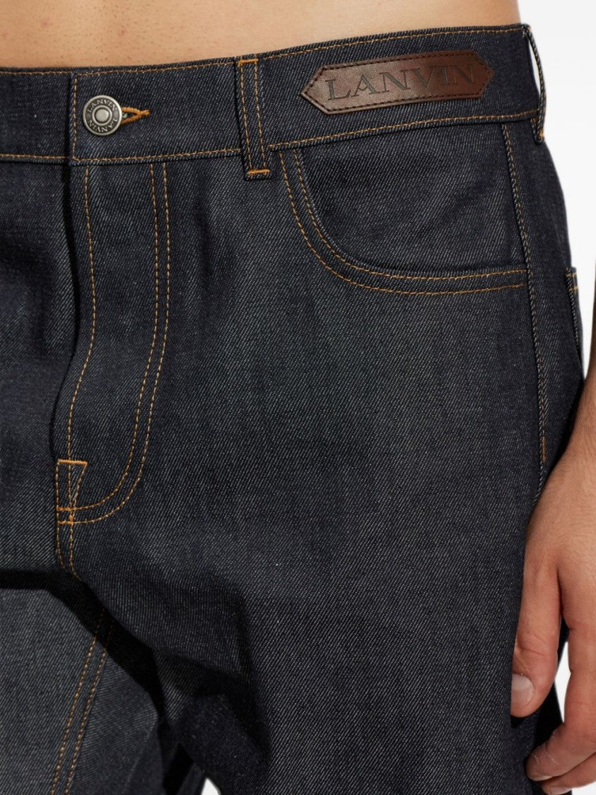 Lanvin Straight-Leg Denim Jeans With Silk-Nylon Composition