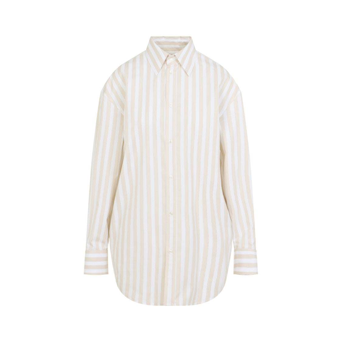 Saint Laurent White And Beige Cotton Shirt