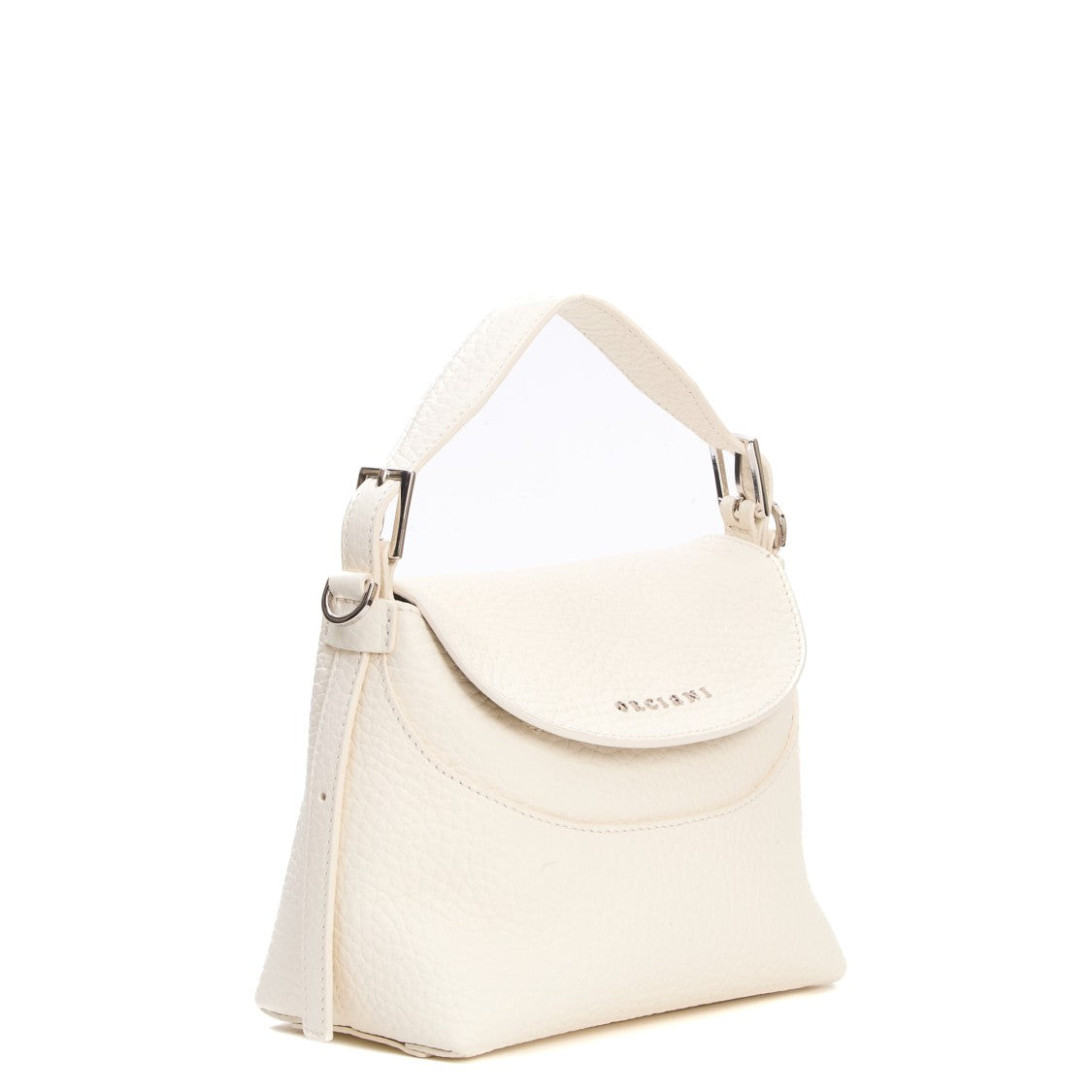 Orciani Soft White Leather Shoulder Bag