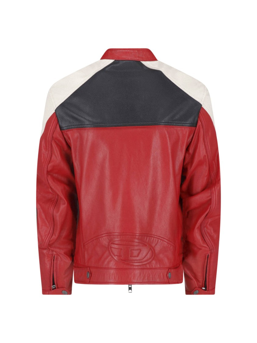 Diesel Multicolor Goat Leather Biker Jacket